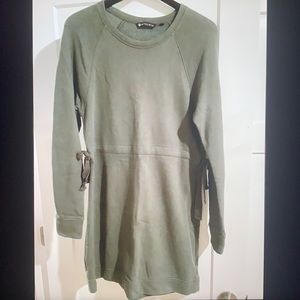 Athletea Light-Green Sinched Long-Sleeve Dress